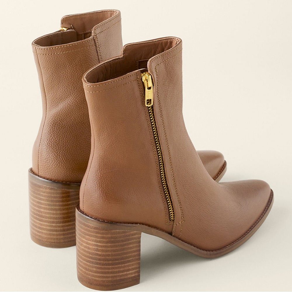 Seychelles Tan Leather Block Heel Ankle Boots - Picture 3 of 13